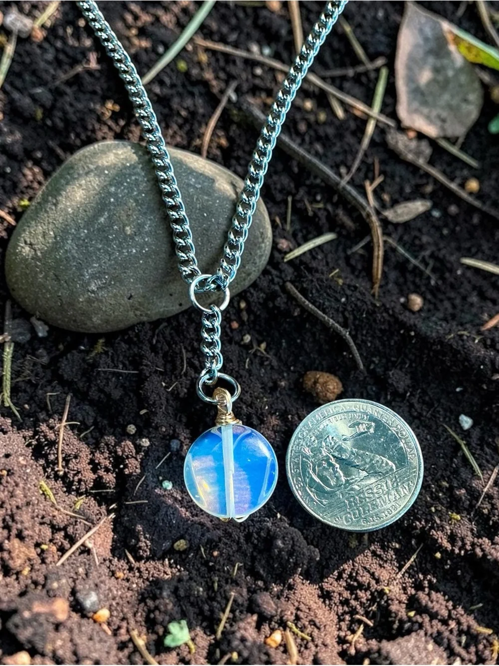 🆕 Heart Shaped Wire Wrapped Gemstone Pendant Necklace